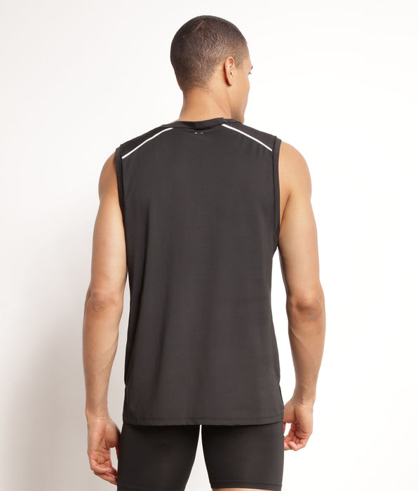 DIM Débardeur de sport homme en matière aérée Noire Dim Move