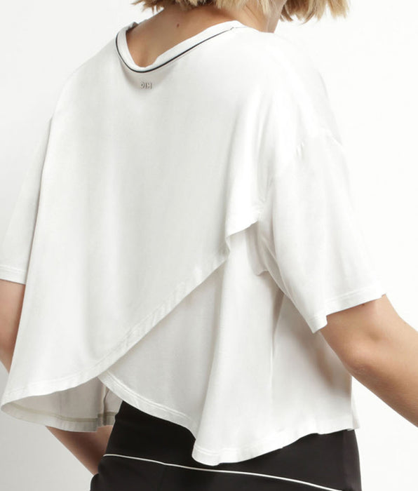 DIM Dames t-shirt met open rug in ongebleekte viscose DIM Move