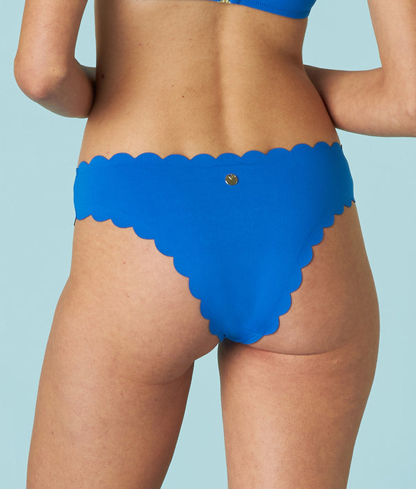 DIM Elektrisch blauer Brazilian-Bikinislip Scallop aus Mikrofaser

