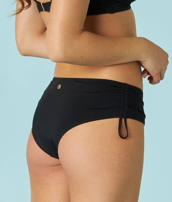 DIM Schwarze High-Waist-Bikinihose mit Kordel Essential Micro aus Mikrofaser