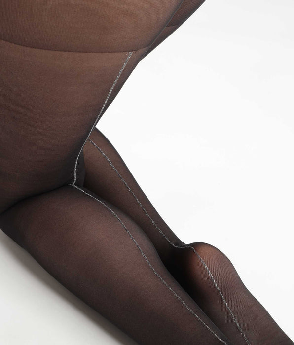 DIM Black sheer tights with silver lurex band Dim Style