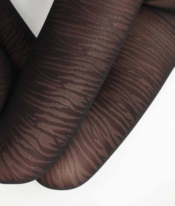 DIM Women's sheer tights in black with zebra print Dim Style