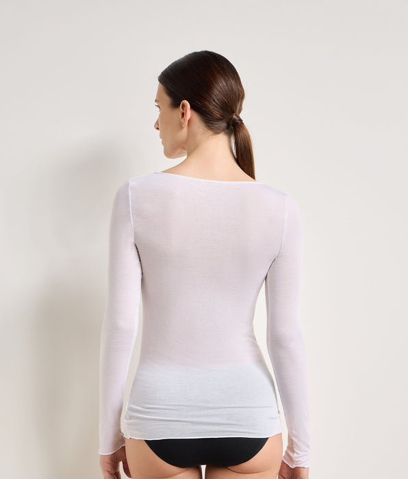 DIM Camiseta blanca de cuello redondo Thermal Light