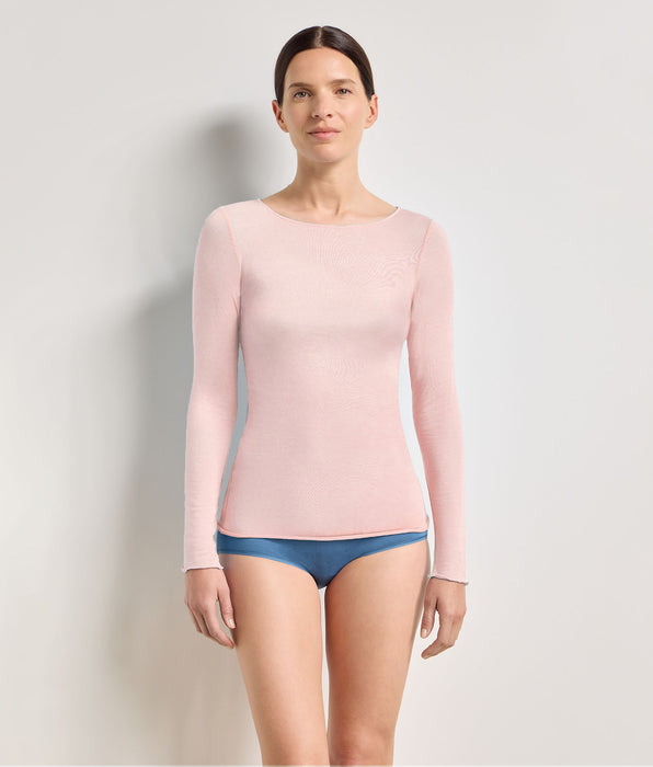DIM T-shirt col rond rose doux Thermal Light