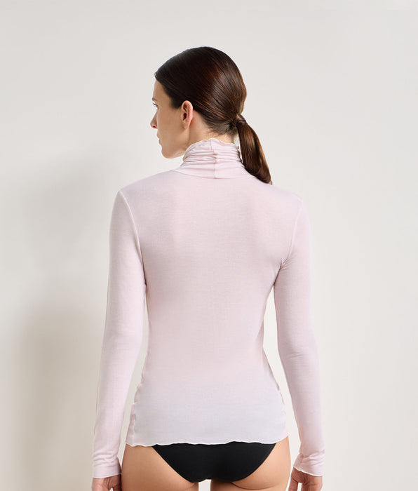 DIM Camiseta de cuello redondo rosa suave Thermal Light