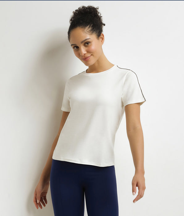 DIM Women's thermoregulating jersey sports T-shirt Ecru Dim Move