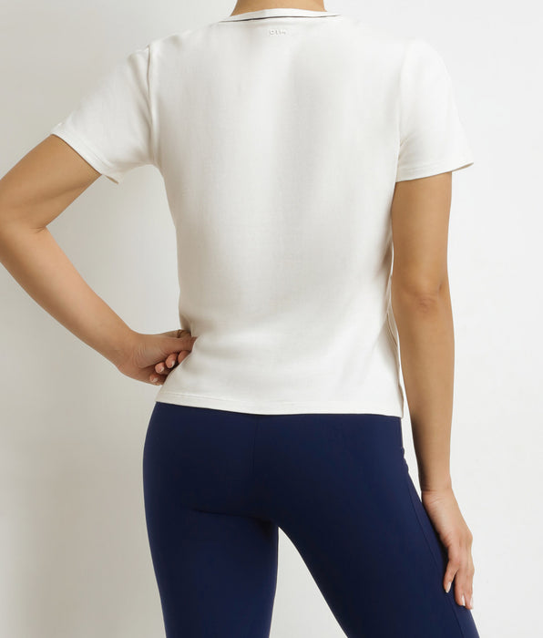 DIM Women's thermoregulating jersey sports T-shirt Ecru Dim Move