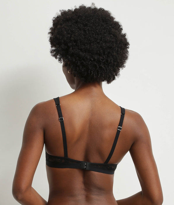 DIM Black lace scarf bra with Mod foliage by Dim