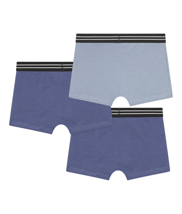 DIM Pack of 3 Ecodim blue stretch cotton boxer shorts for boys