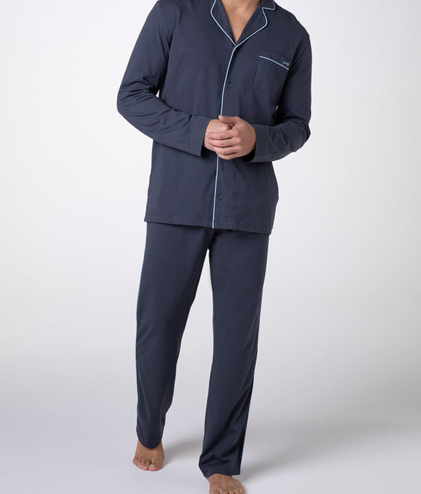 DIM Unisex Langarm-Pyjama aus Schiefer-Baumwolljersey