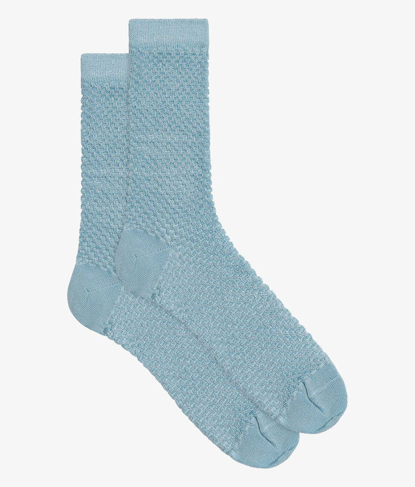DIM Chaussettes femme en viscose effet gaufré Bleu Chemise Dim Style