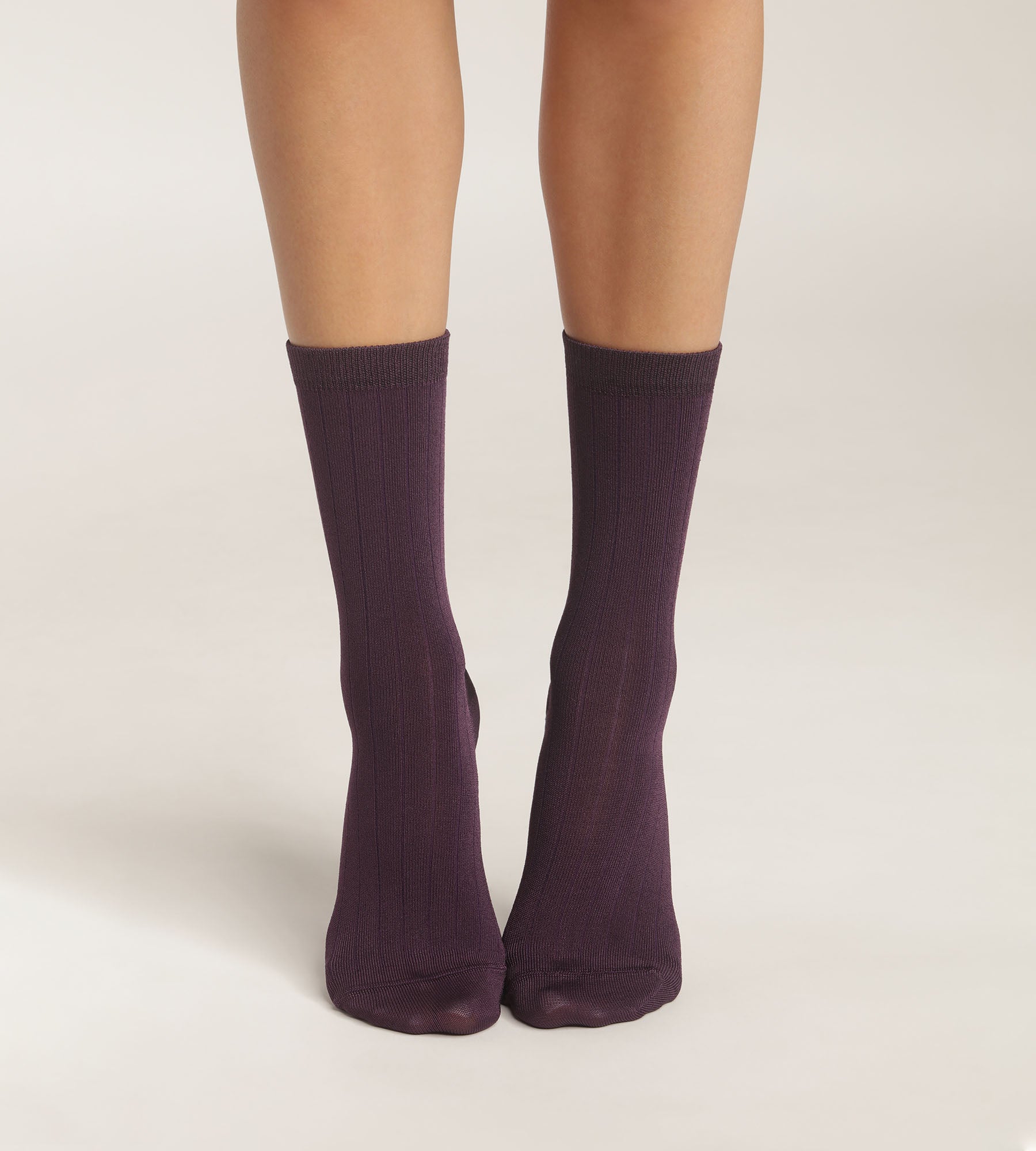 Women's ribbed socks in satin cotton Violet Dim Mode | DIM