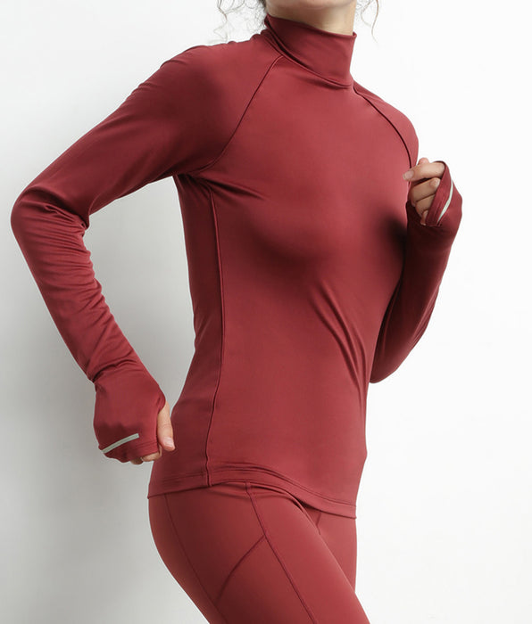 DIM Haut de sport femme à col montant en microfibre Bordeaux Dim Move