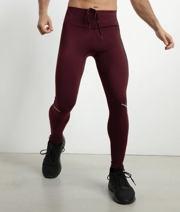 DIM Men's adjustable sports leggings in Bordeaux microfiber Dim Move