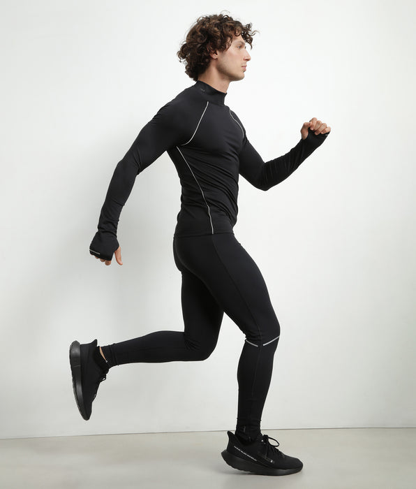 DIM Men's sports top with high collar in black microfiber Dim Move