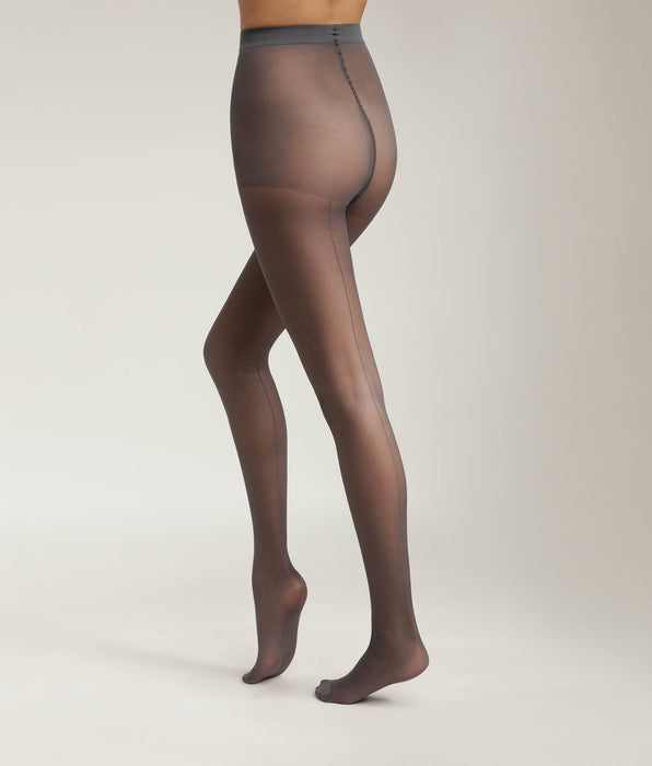 DIM Graue transparente Strumpfhose mit Kontrasteinfassung- DIM Style