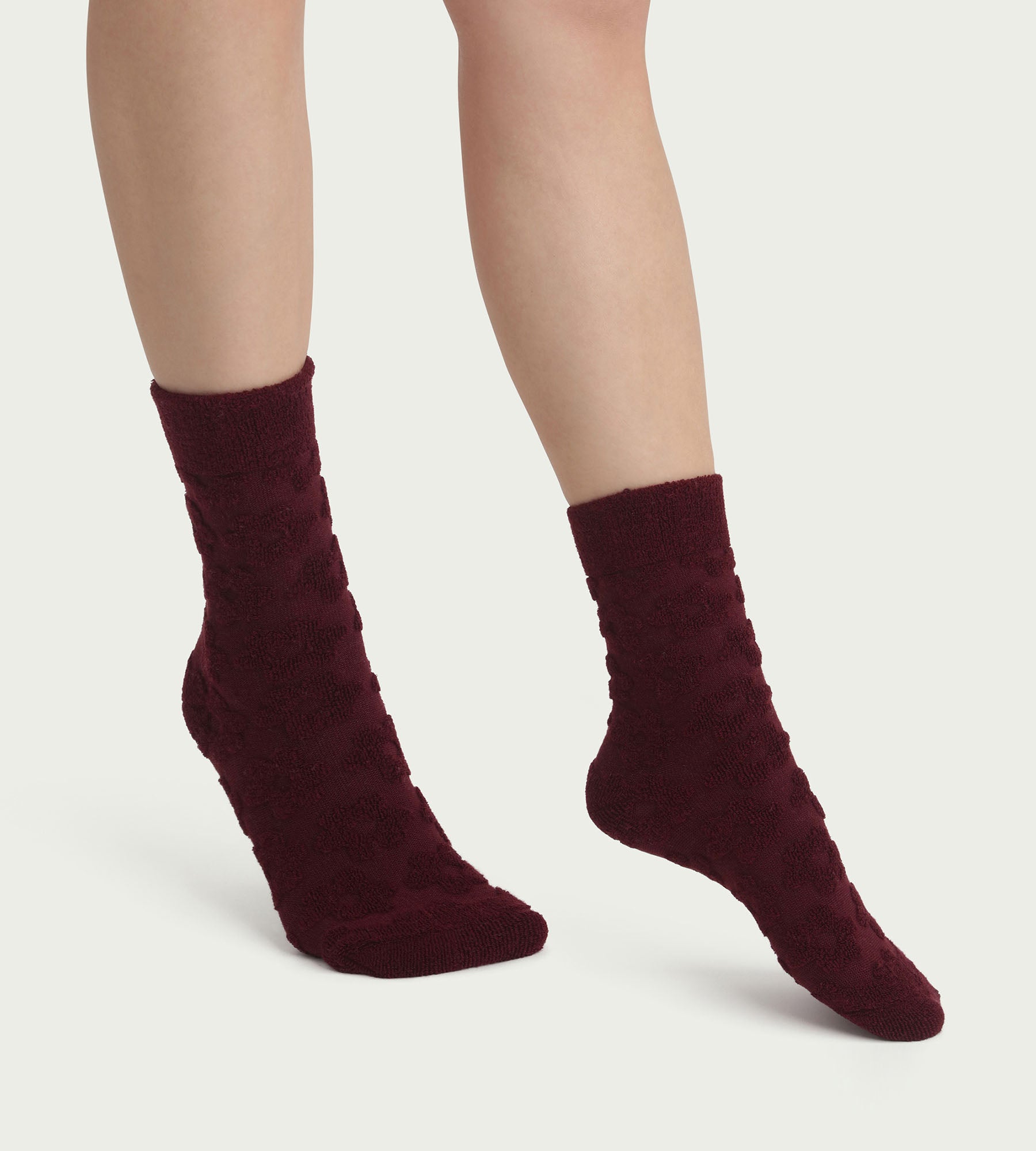 Women's fig terry socks with flowers Dim Mode | DIM