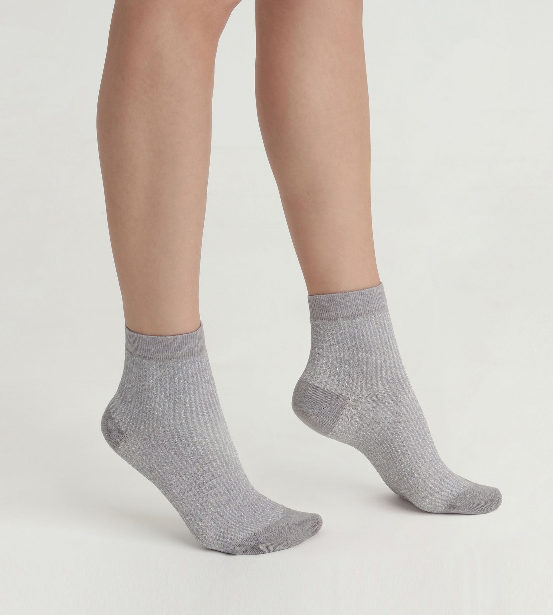 Women's taupe and silver Lurex socks Dim Mode | DIM
