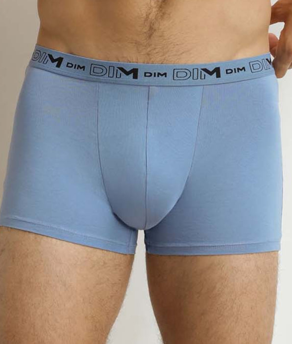 DIM Pack of 3 men's boxer shorts Grey Blue Black Organic Stretch Cotton