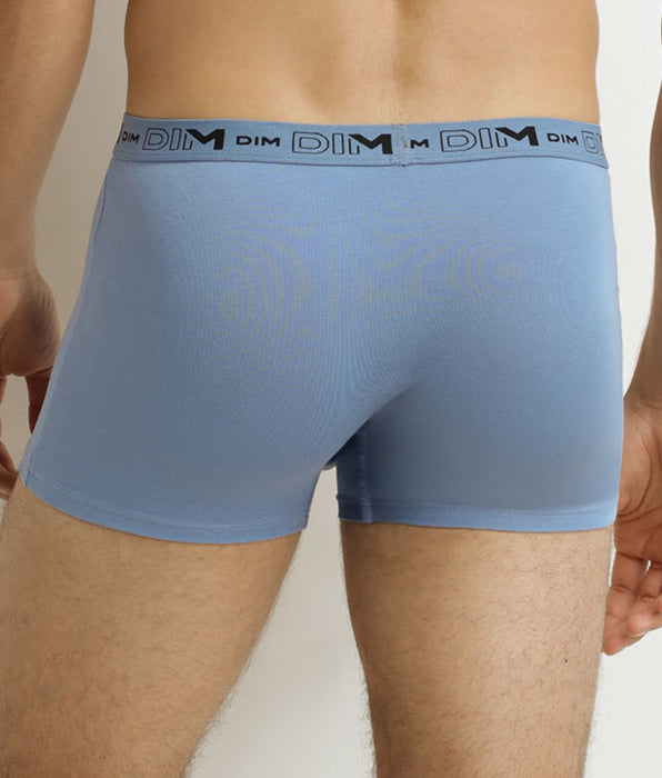 DIM Pack of 3 men's boxer shorts Grey Blue Black Organic Stretch Cotton