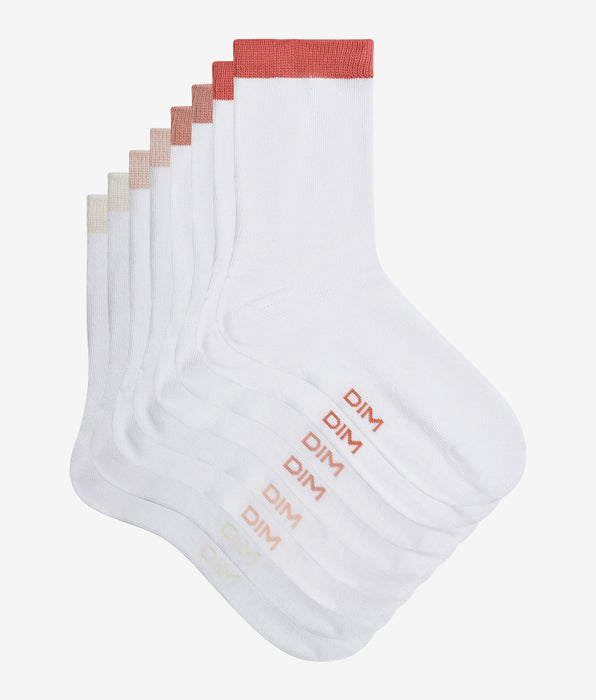 DIM Pack of 4 pairs of women's socks White EcoDim Mode