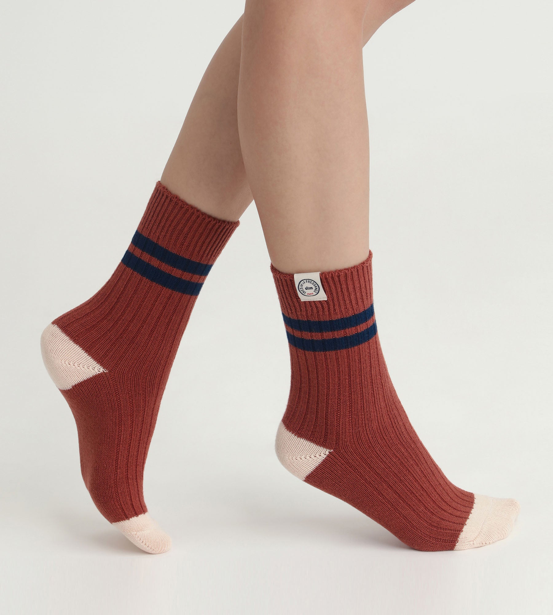 Women's colorblock socks Brown Dim x Ines de La Fressange