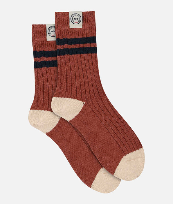 DIM Women's colorblock socks Brown Dim x Ines de La Fressange
