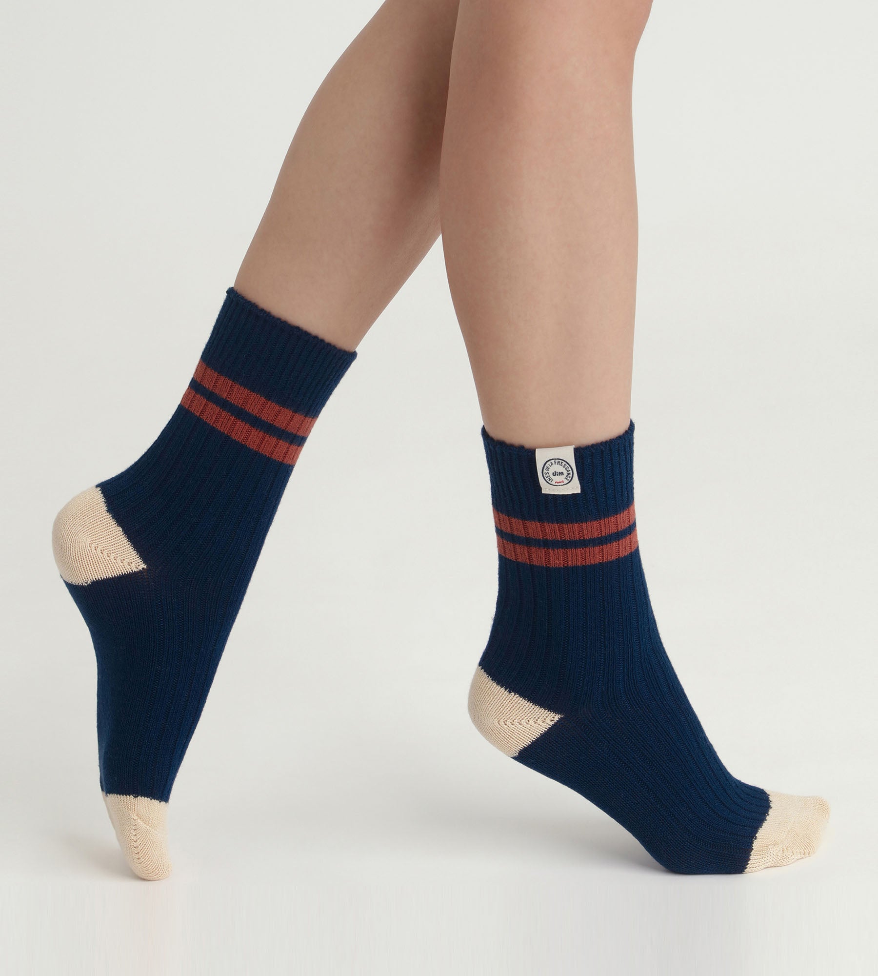 Women's colorblock socks Blue Dim x Inès de La Fressange