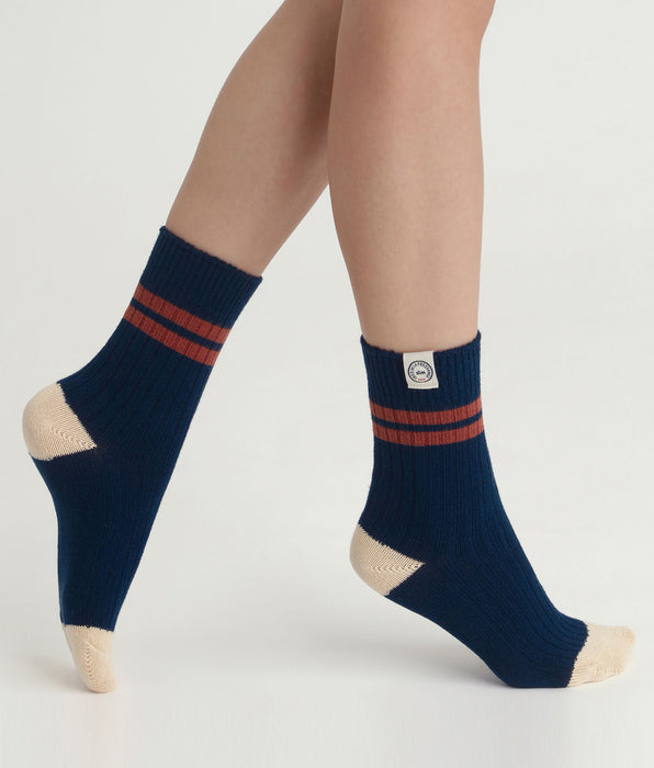 DIM Socken Frau colorblock Blau Dim x Inès de La Fressange