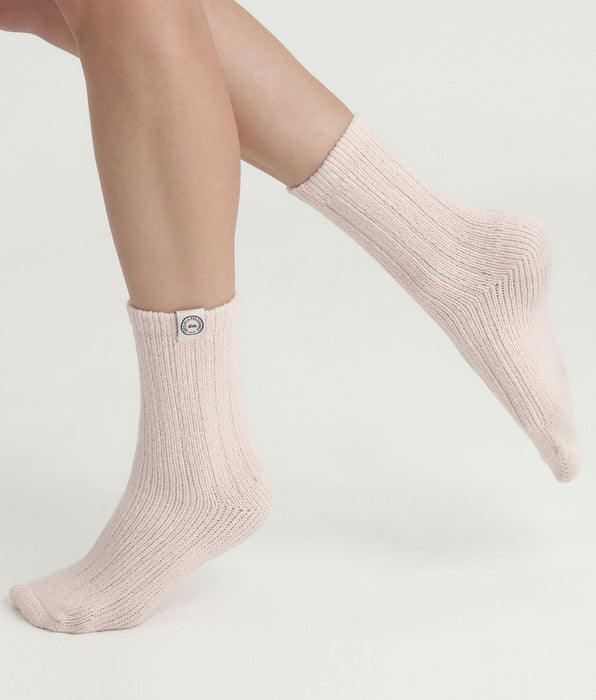 DIM Chaussettes femme Rose côtelées Dim x Ines de La Fressange