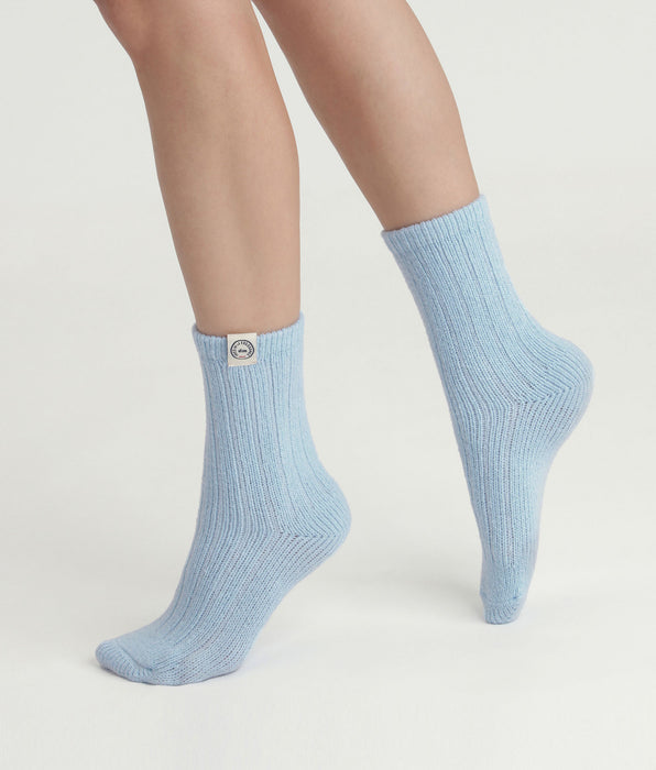 DIM Blue ribbed women's sock Dim x Ines de La Fressange