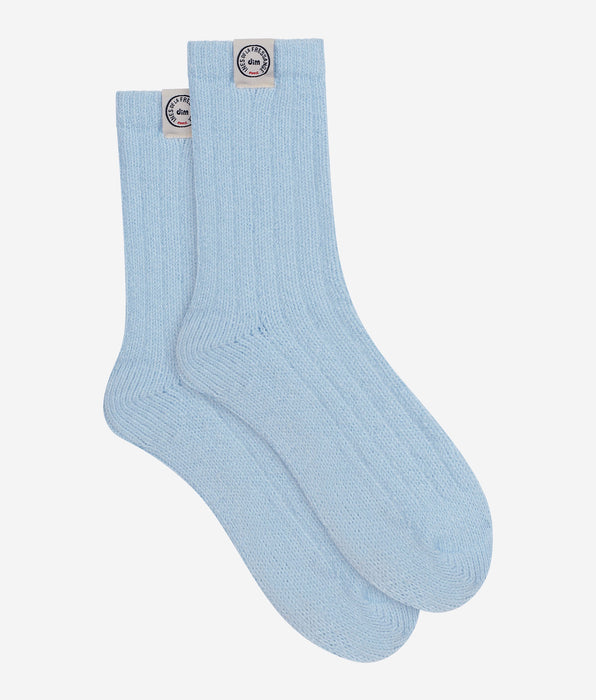 DIM Blue ribbed women's sock Dim x Ines de La Fressange