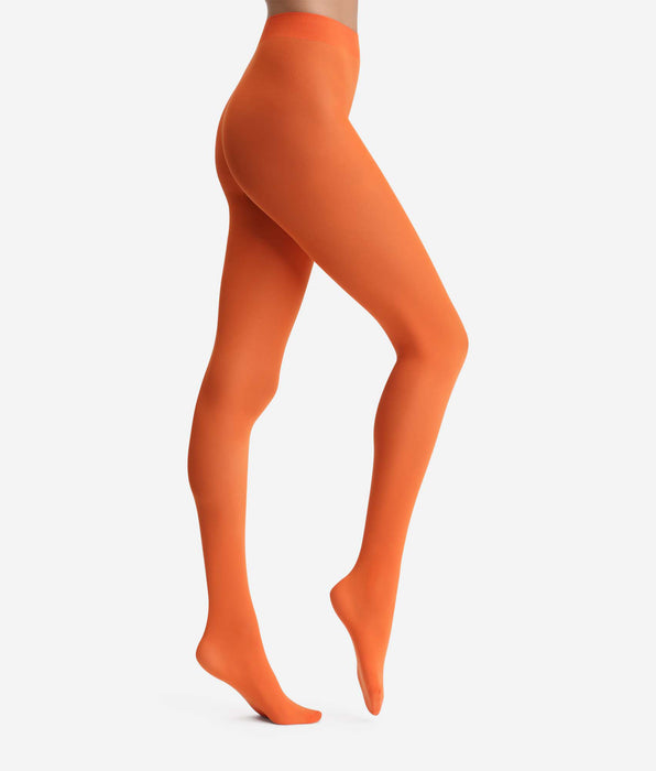 DIM Oranje ondoorzichtige panty 50D Dim x Inès de la Fressange