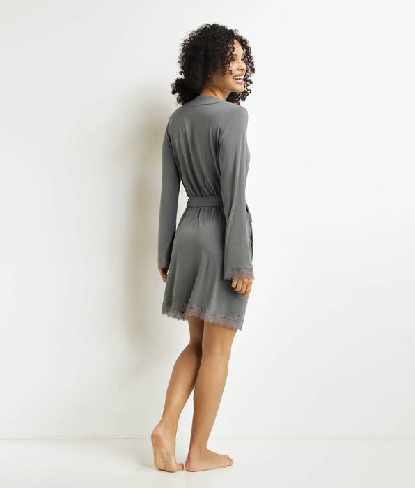 DIM Peignoir femme Gris avec dentelle Don’t Disturb