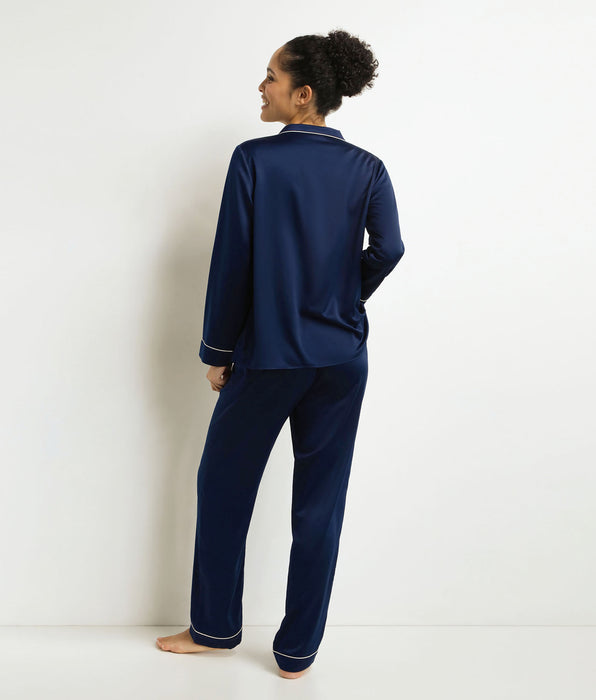 DIM Ensemble pyjama pantalon femme Bleu Minuit Don’t Disturb