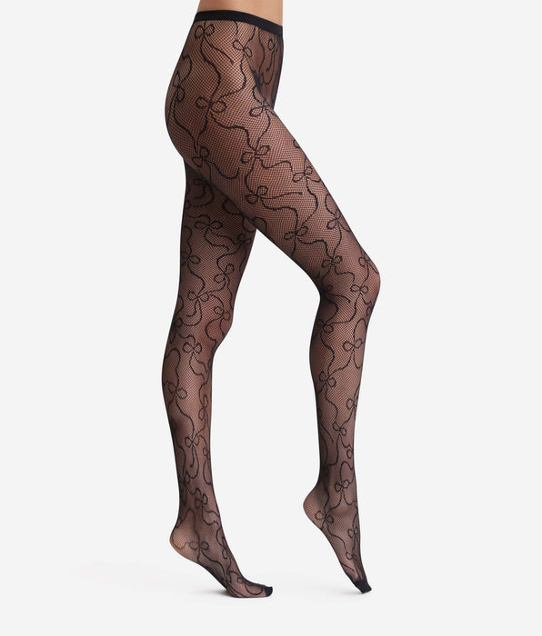 DIM Black tights with bows Dim Style