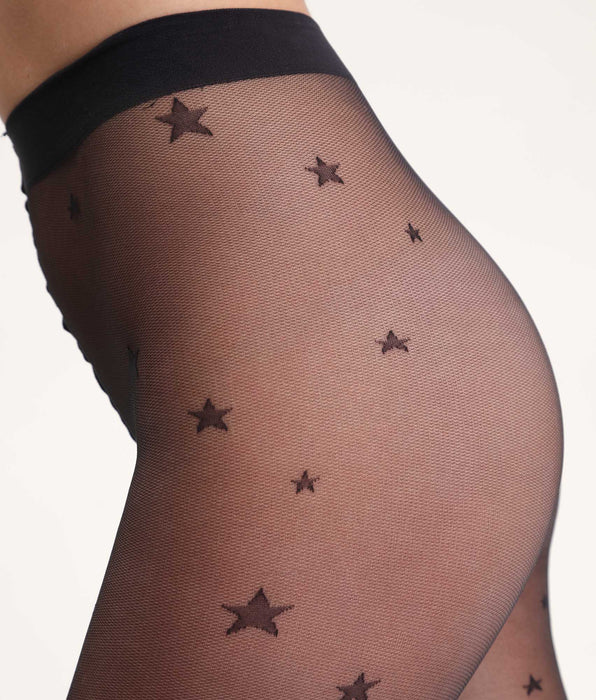 DIM Schwarze transparente Strumpfhose mit Sternchenmuster Dim Style