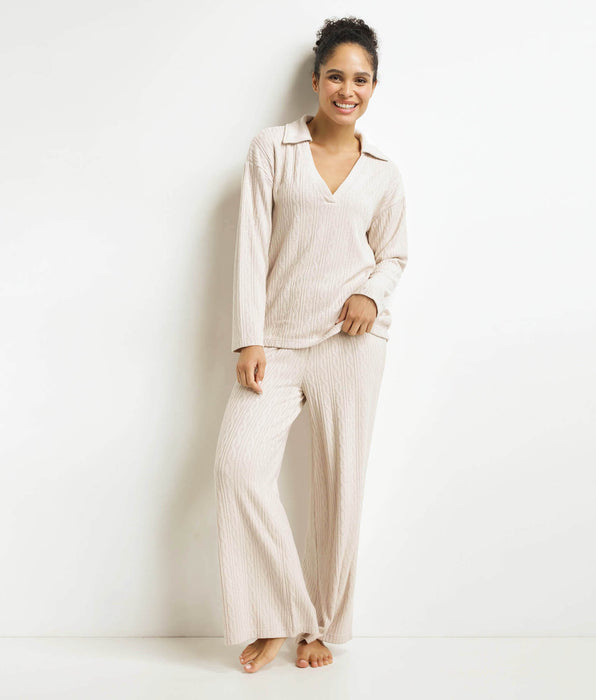 DIM Women's Ivory Warm pyjama trouser set Dim