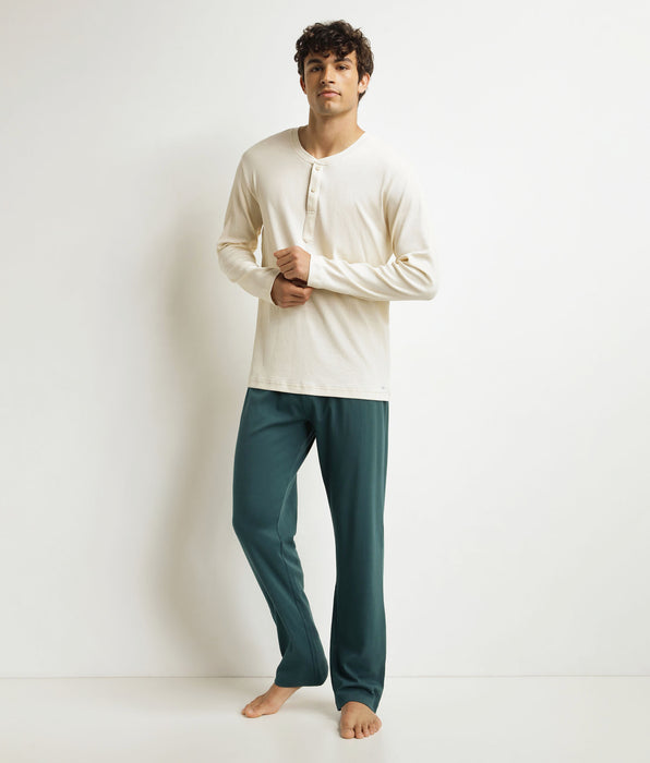 DIM Men's Ivory Green Pajama Trouser Set Dim
