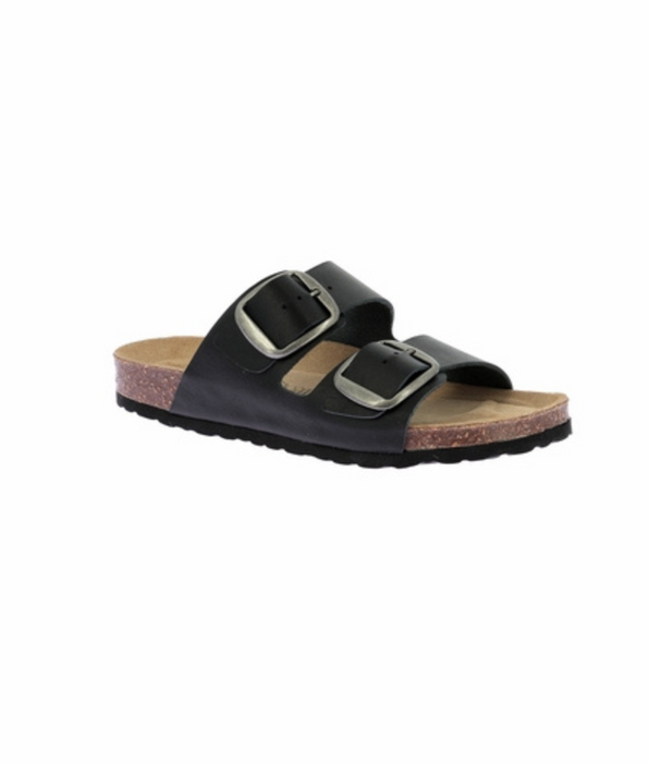 DIM Pair of black mules for women in leather and cork