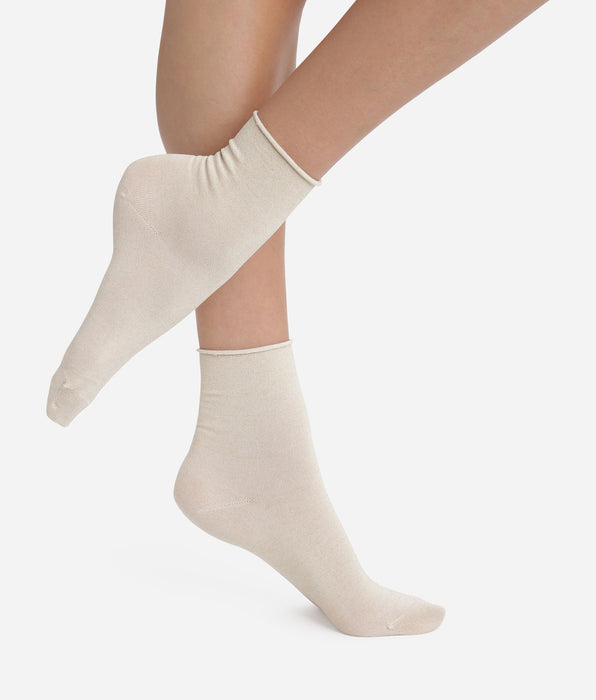 DIM Chaussettes femme en lurex Beige Dim Mode