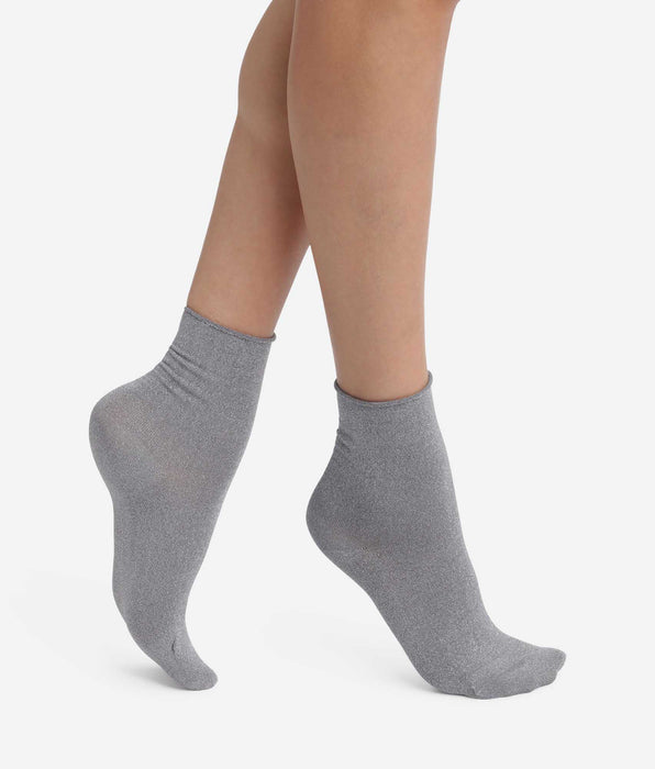 DIM Chaussettes femme en lurex Gris Dim Mode
