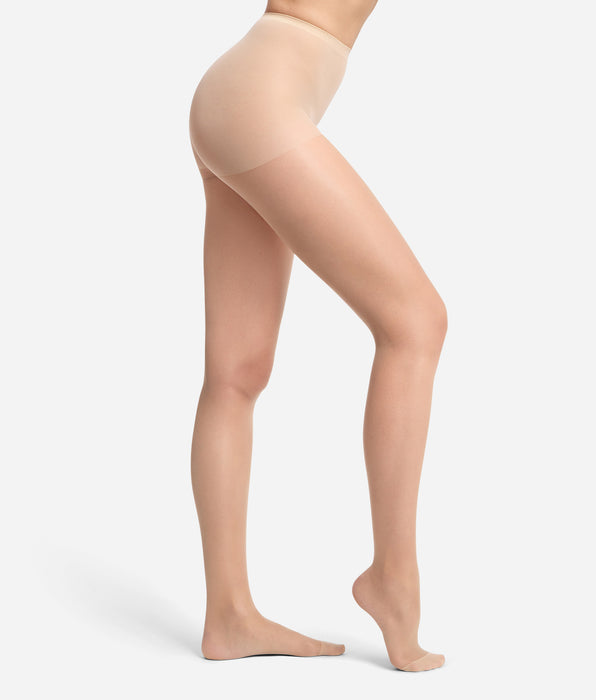 DIM Transparente, nahtlose Strumpfhose in sehr hellem Nude