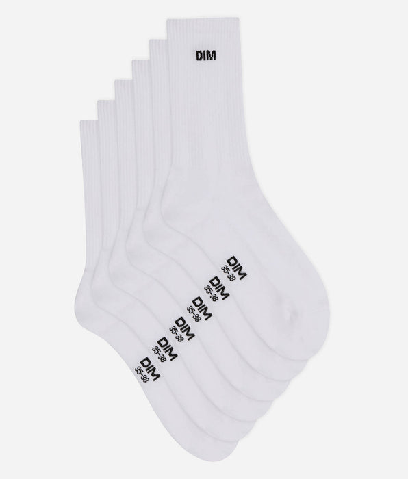 DIM Pack of 3 men’s white cotton sports socks Original