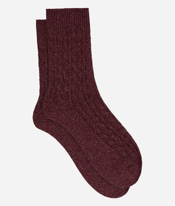 DIM Intensivrote gerippte Socken von La Mode