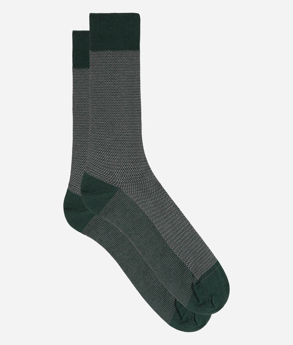 DIM Calcetines de hombre de algodón verde escocés La Mode