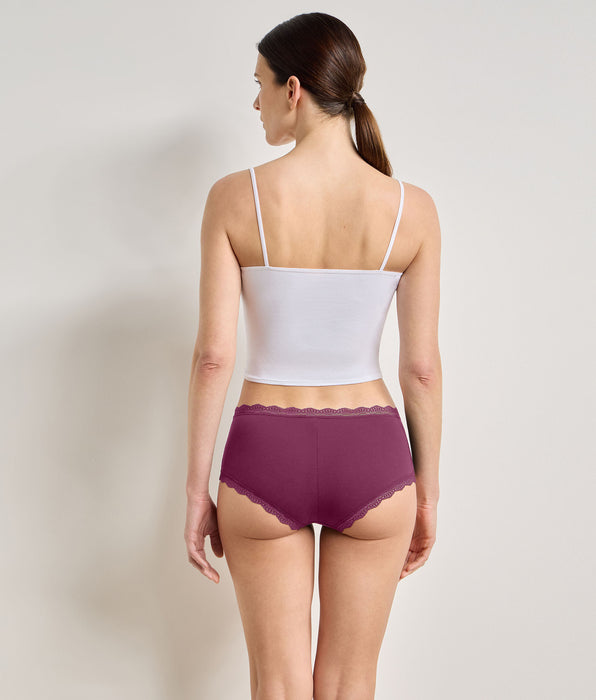 DIM Pack of 2 emerald pink Daily Coton Dentelle shorty briefs