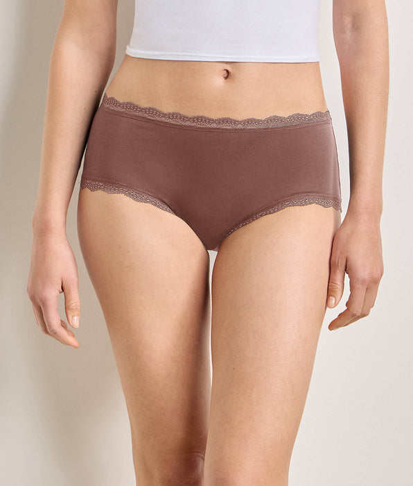 DIM Set van 2 Daily Coton Dentelle shorty's in de kleur asgrijs