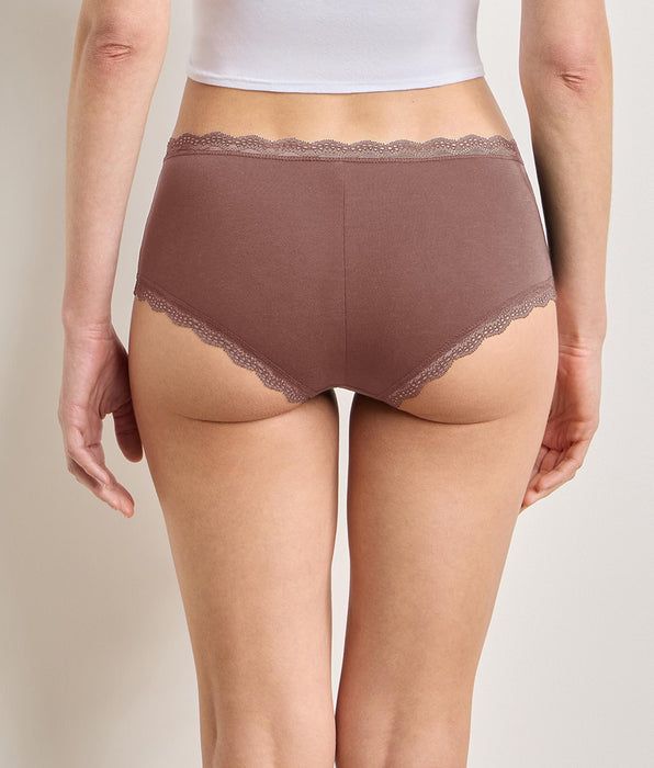 DIM Set van 2 Daily Coton Dentelle shorty's in de kleur asgrijs