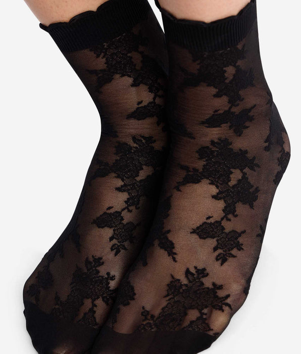 DIM Black Ankle Socks DIM La Dentelle Florale